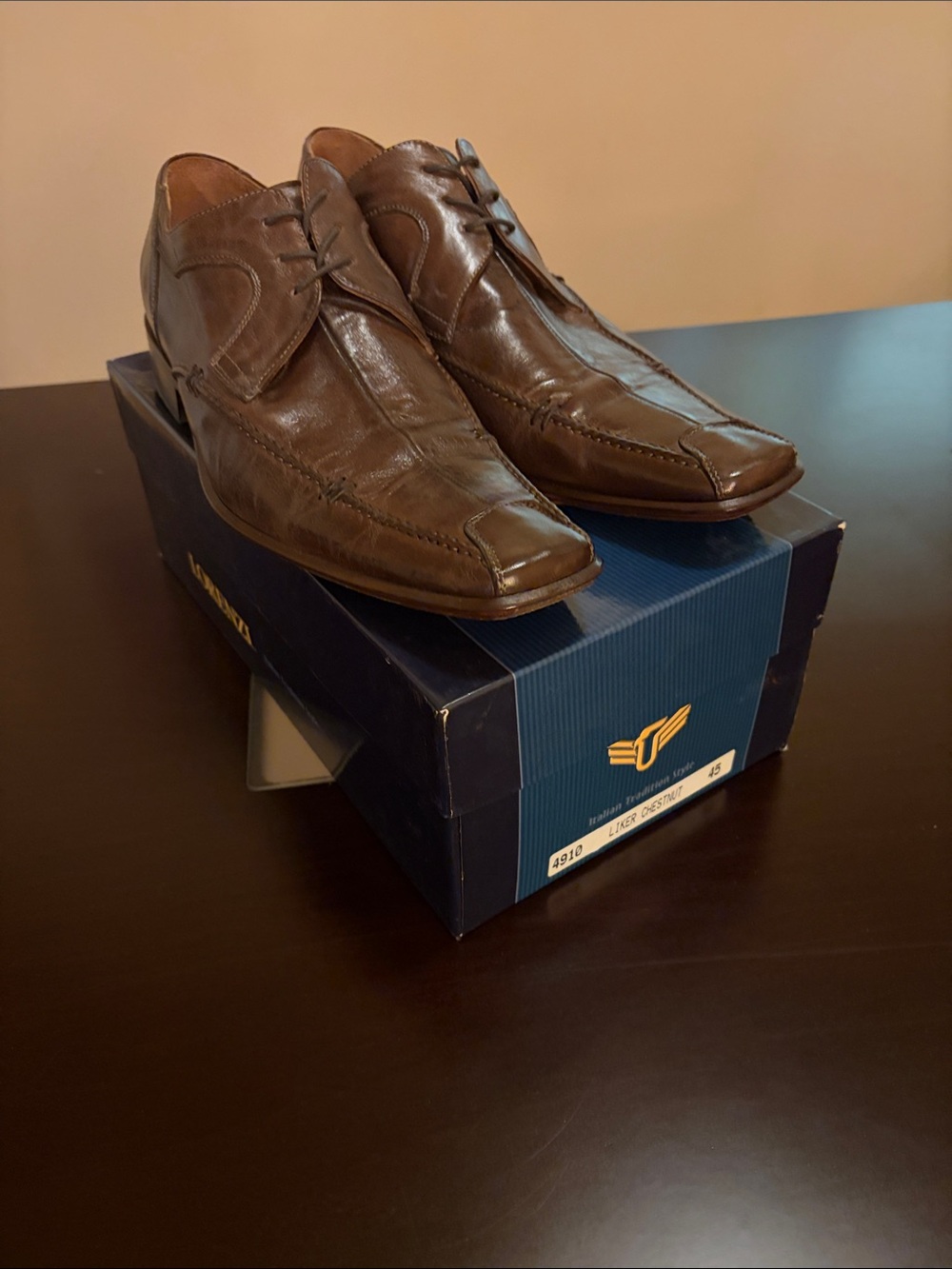 Men's Brown Leather Derby Oxfords - Classic Lace-Up